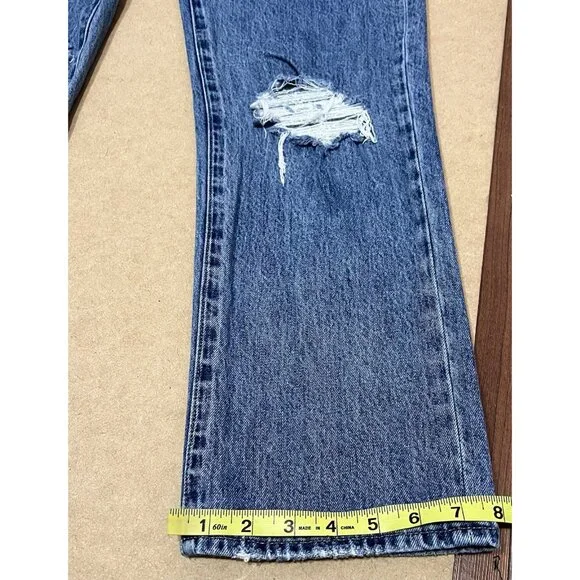 Pistola Anthropologie Women 26 jeans Cassie High Rise Straight Blue Distressed - Picture 10 of 14